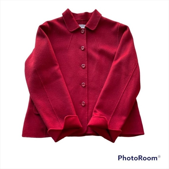 Pendleton Blazer Jacket Size Large Ruby RED Wool Preppy Workwear Business - Picture 7 of 10